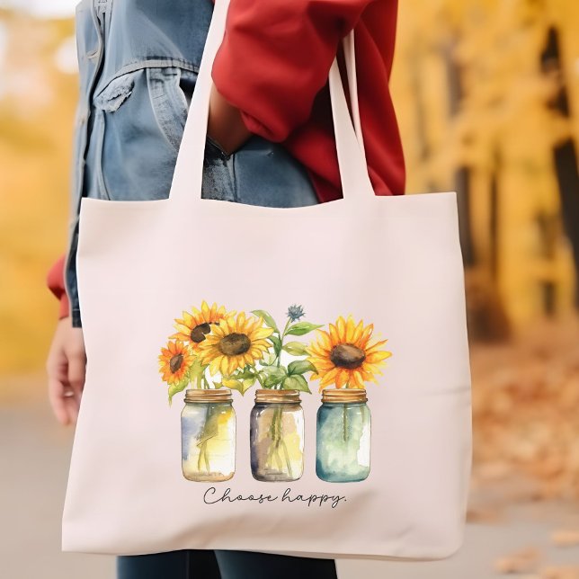 “Choose Happy” Sunflower Tote (Creator Uploaded)