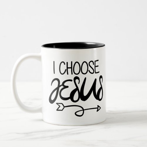 Choose Jesus Art Gospel Graphics Christian Art Quo Two_Tone Coffee Mug