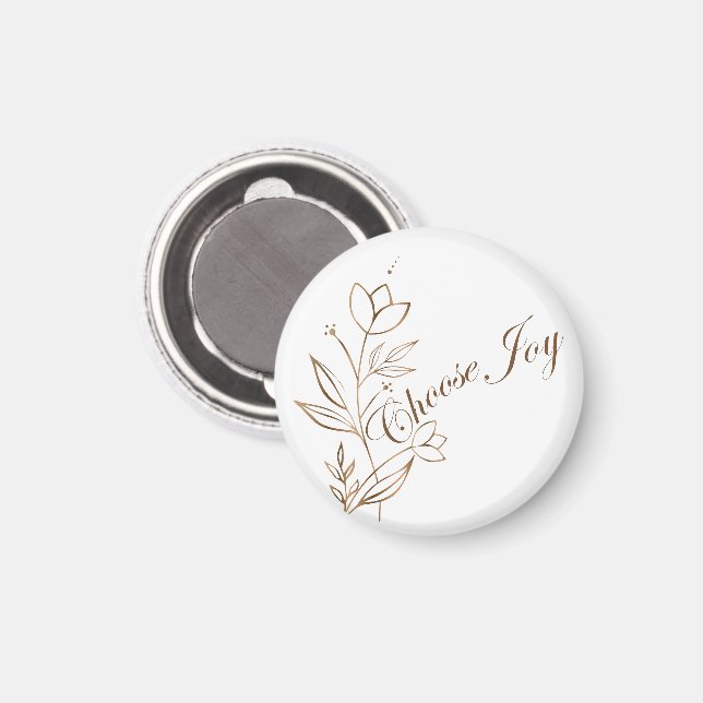 Choose Joy Abstract Flower Typography Magnet (Front/Back)