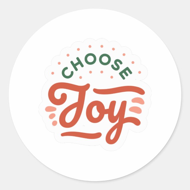 Choose Joy Christmas Classic Round Sticker (Front)