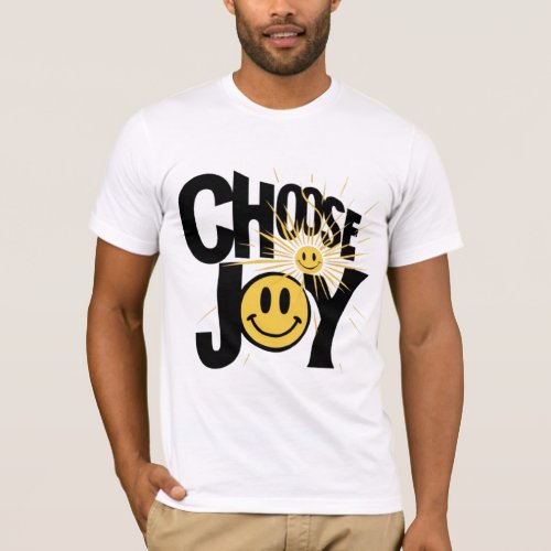 Choose Joy _ Colorful Text Design T_Shirt