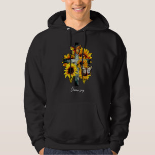 Choose joy Cross Sunflowers Butterflies Christian Hoodie
