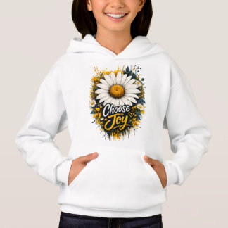Choose Joy Daisy Floral Kids Hoodie