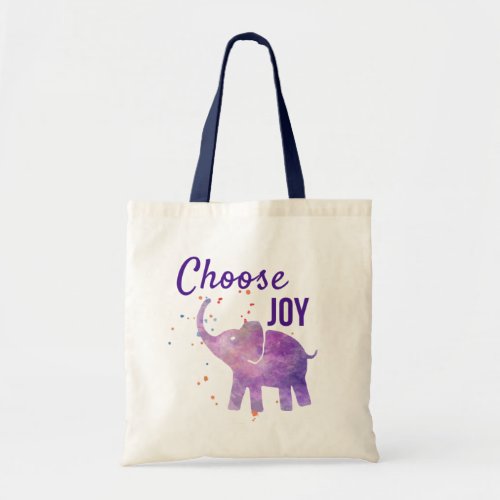 Choose Joy Elephant Tote Bag