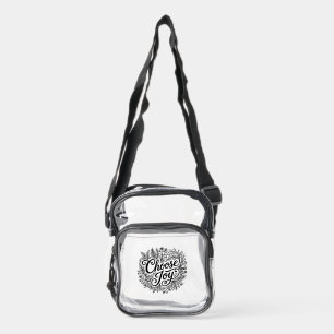 Choose Joy Floral Flower Clear Crossbody Bag