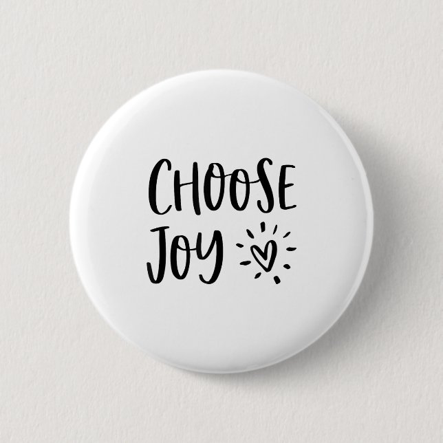 Choose Joy Hapness Heart Insrational Motivational  Button (Front)