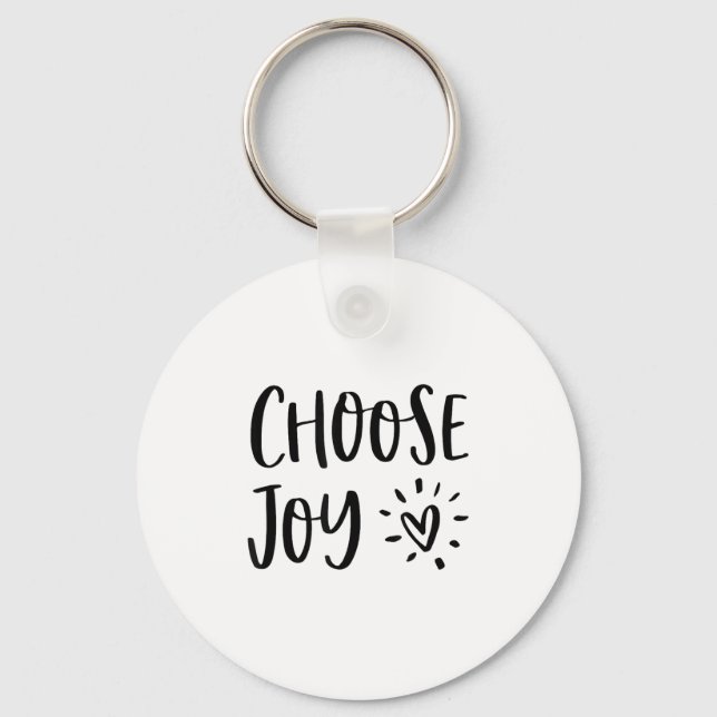 Choose Joy Hapness Heart Insrational Motivational  Keychain (Front)