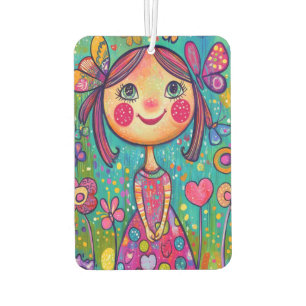 Choose Joy & Happy Flower Girl Double-Sided– Color Air Freshener