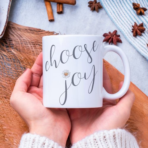 Choose Joy Inspirational Quote Minimalist Coffee Mug