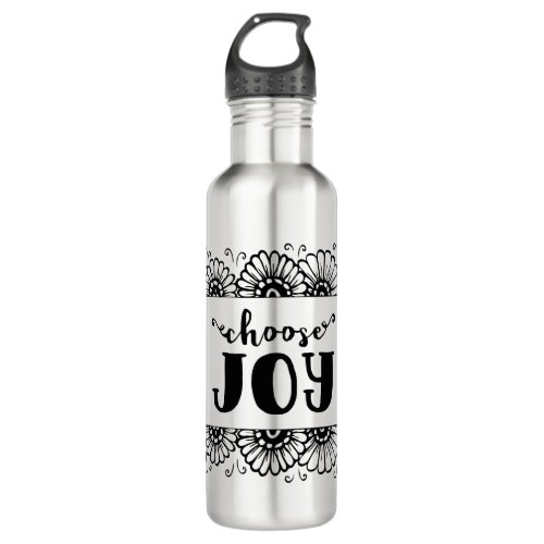 Choose Joy Inspirational Sunflower Personalized Stainless Steel Water Bottle