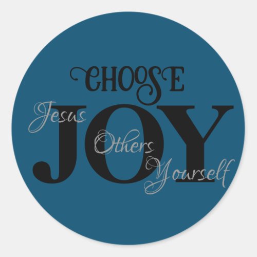 Choose Joy Jesus Others Yourself Classic Round Sticker