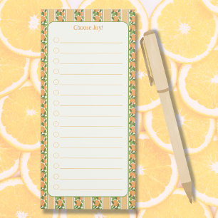 Choose Joy Magnetic To‑Do & Grocery List   Oranges Notepad