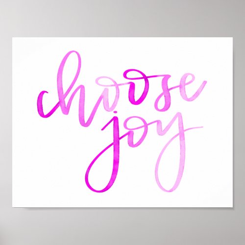 Choose Joy Modern Calligraphy 11 x 85 Print