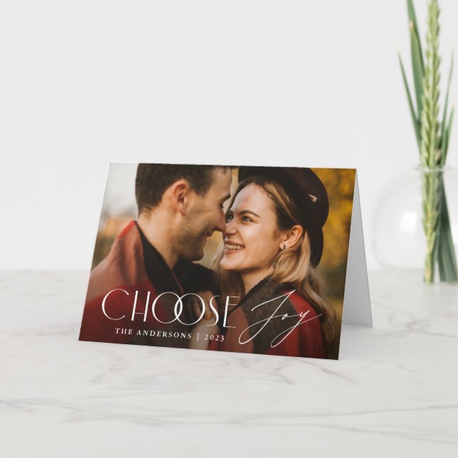Choose Joy Modern Holiday Photo Card (Front)