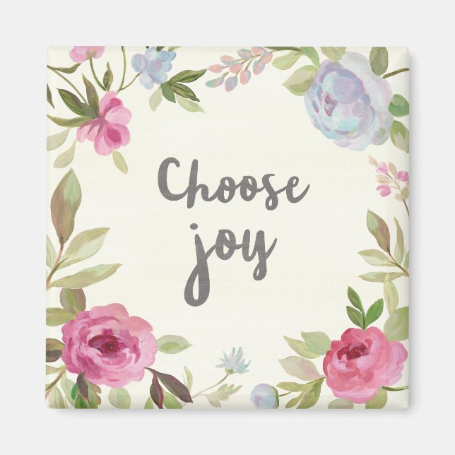 Choose Joy Pastel Floral Magnet (Front)
