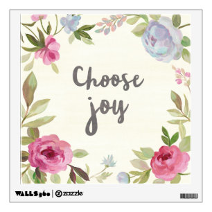 Choose Joy Pastel Floral Wall Decal