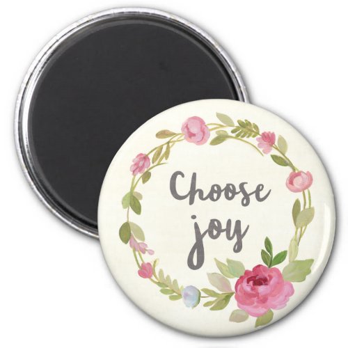 Choose Joy  Pink Pastel Roses Magnet