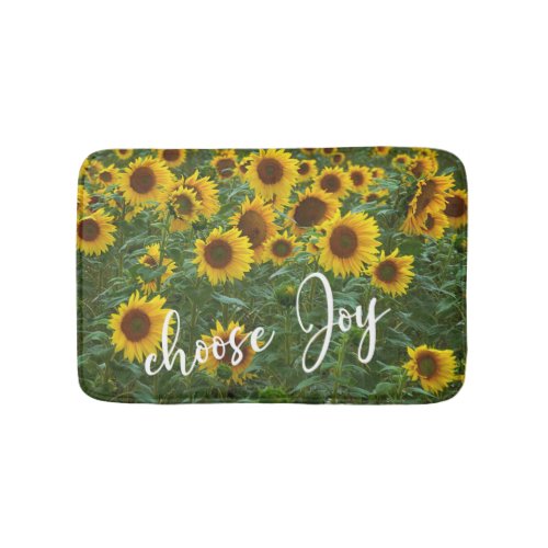 Choose Joy Quote Sunflower Field Matching Bath Mat