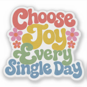Choose Joy Retro Rainbow Sticker