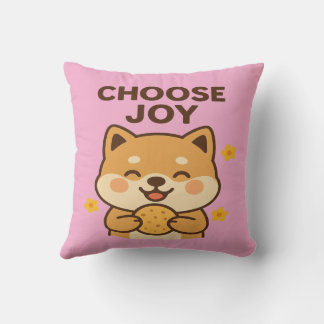 Choose Joy Shiba Inu Pillow | Positive Vibes Decor