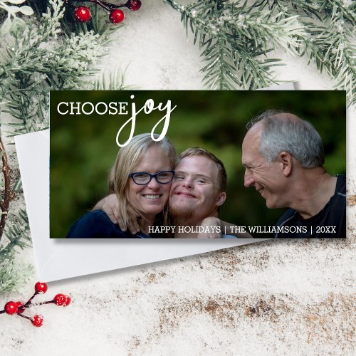 Choose Joy Simple Christmas Happy Holiday Photo