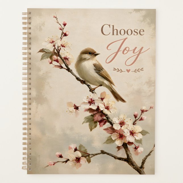 Choose Joy Spring Bird Art Planner (Front)