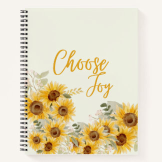 "Choose Joy" Sunflower Journal/Notebook Notebook