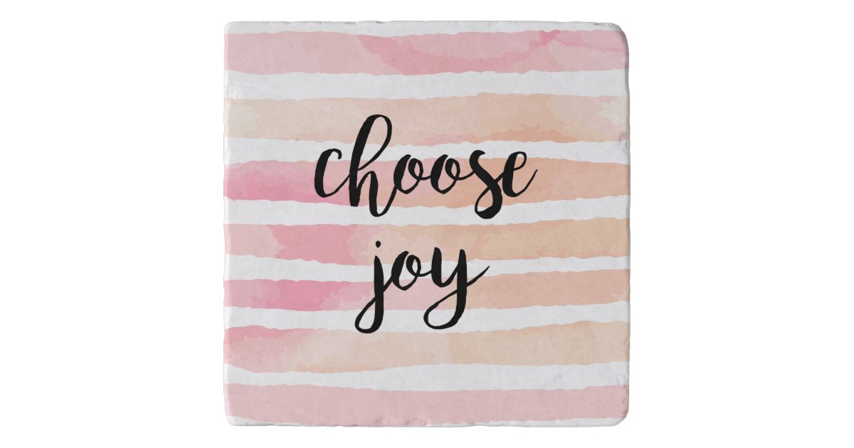 Choose Joy Typography Inspiring Quote Happiness Trivet Zazzle Com
