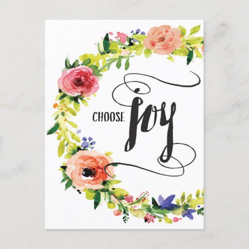 Choose Joy with Flowers Postcard