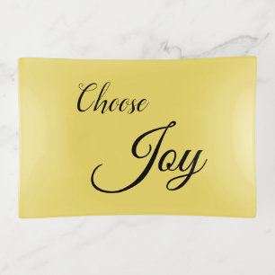 Choose Joy Yellow Trinket Tray