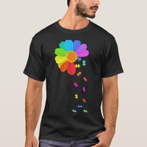 Choose Kind Autism Awareness Daisy Flower Puzzle T_Shirt