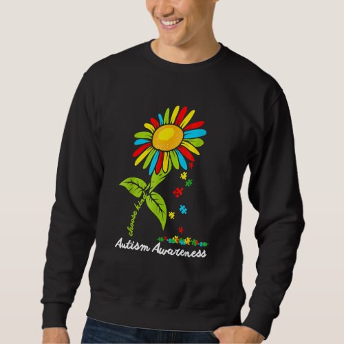 Choose Kind Autism Awareness Month Women Sunflower Sweatshirt