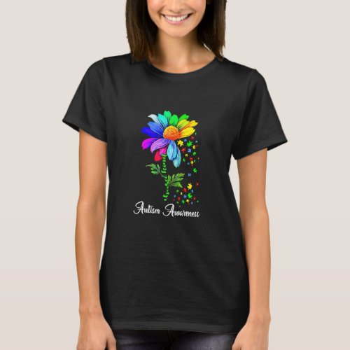 Choose Kind Autism Awareness Month Women Sunflower T_Shirt