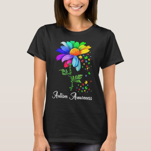 Choose Kind Autism Awareness Month Women Sunflower T_Shirt