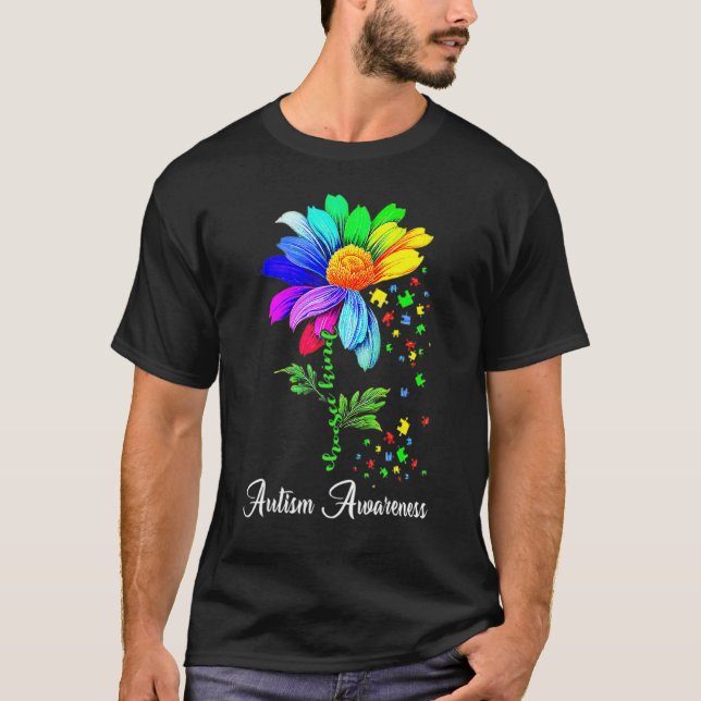 Choose Kind Autism Awareness Month Women Sunflower T-Shirt (Front)