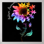 Choose Kind Autism Awareness Sunflower Mom Poster<br><div class="desc">Choose Kind Autism Awareness Sunflower Mom</div>