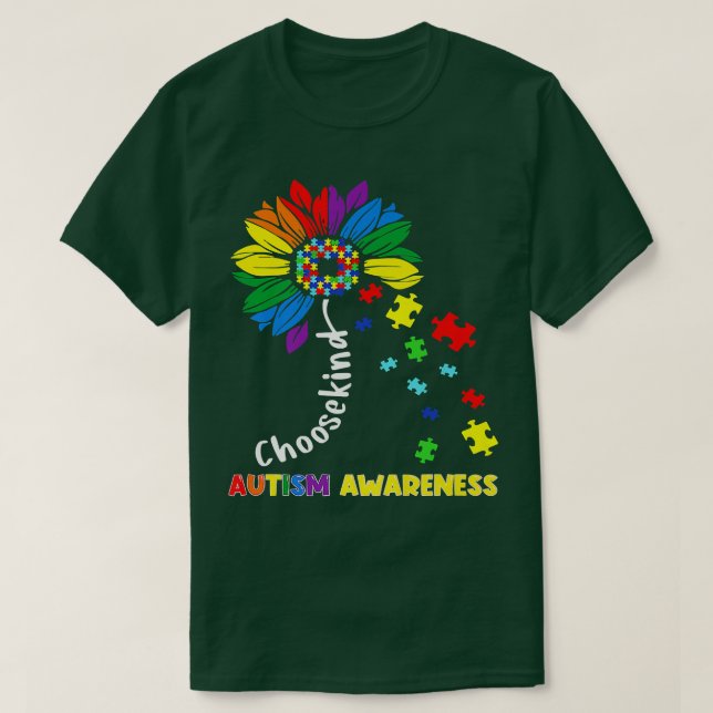 Choose Kind Autism awareness Sunflower Mom Women C T-Shirt (Design Front)