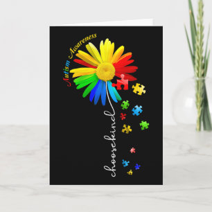 Choose Kind Autism Awareness Sunflower Mom Women K Card