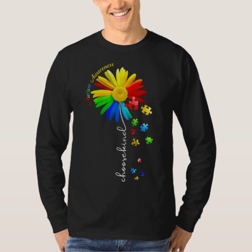 Choose Kind Autism Awareness Sunflower Mom Women K T_Shirt