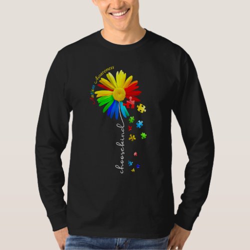 Choose Kind Autism Awareness Sunflower Mom Women K T_Shirt