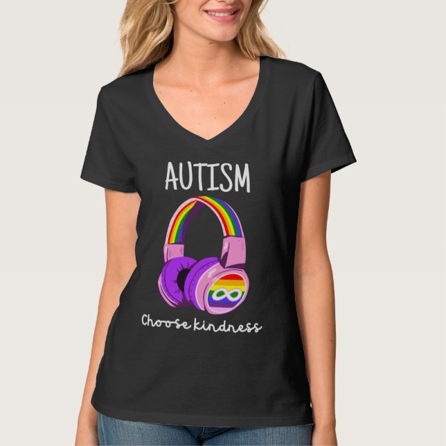 Choose Kind Autism Awareness Sunflower Mom Women K T-Shirt (Front)