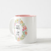 Choose Kindness and Laugh Often Watercolor Flowers Two-Tone Coffee Mug (Front Left)