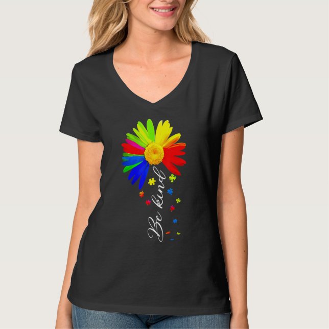 Choose Kindness Be Kind Autism Awareness  Sunflowe T-Shirt (Front)