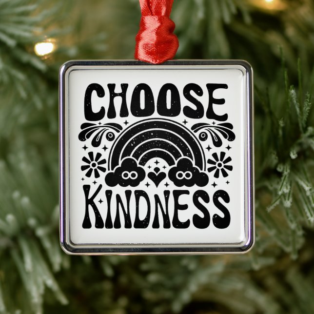Choose kindness be kind metal ornament (Tree)