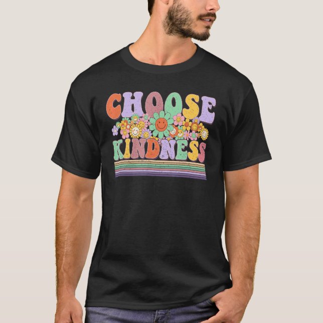 Choose Kindness  Be Kind Positive Happy Smile Face T-Shirt (Front)