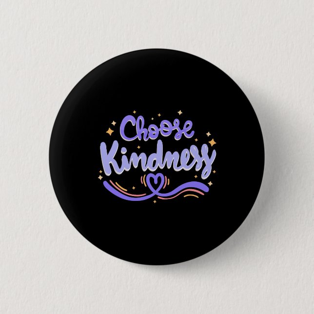 Choose Kindness Cute Be Kind Inspirational Autism  Button (Front)