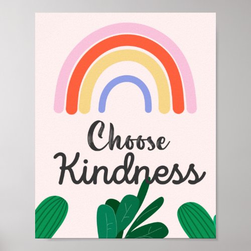 choose kindness Lettering phrase Poster