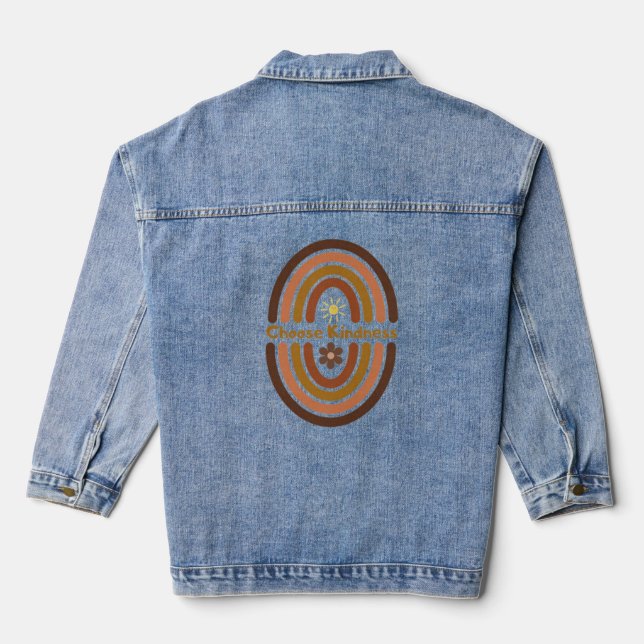 Choose kindness, make the world kinder. denim jacket (Back)