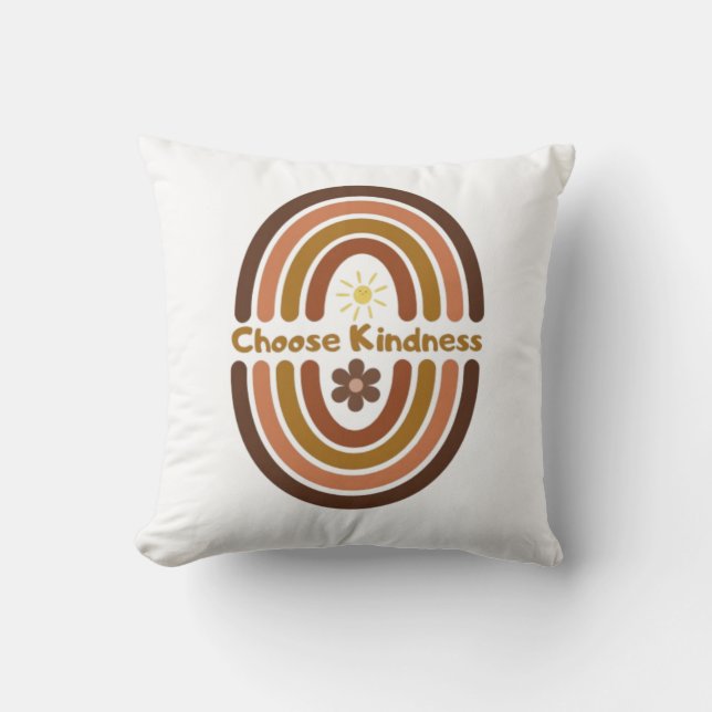 Choose kindness, make the world kinder. throw pillow (Front)