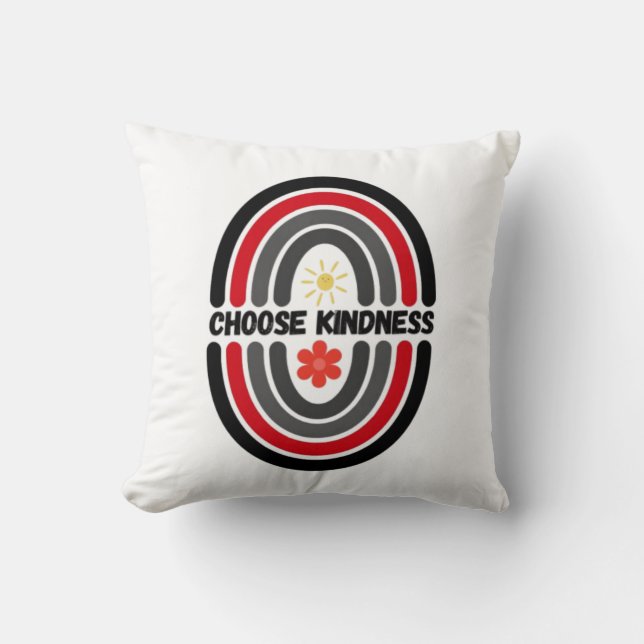 Choose kindness, make the world kinder throw pillow (Front)